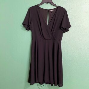 Express Little Black Dress, Size Small, V-neck wrap front w. Peep-hole back